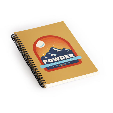 Showmemars Powder To The People Ski Badge Spiral Notebook