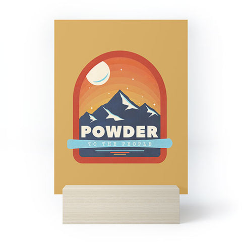 Showmemars Powder To The People Ski Badge Mini Art Print