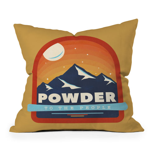 Showmemars Powder To The People Ski Badge Throw Pillow