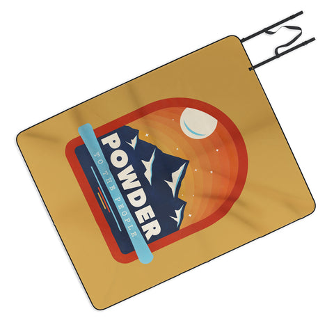 Showmemars Powder To The People Ski Badge Picnic Blanket