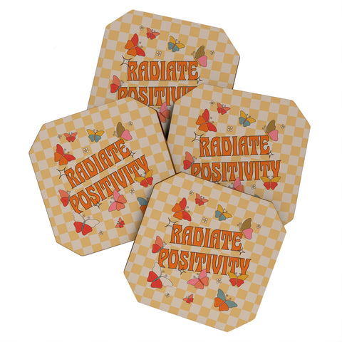 Showmemars Radiate Positivity Butterflies Coaster Set