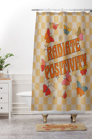 Showmemars Radiate Positivity Butterflies Shower Curtain And Mat
