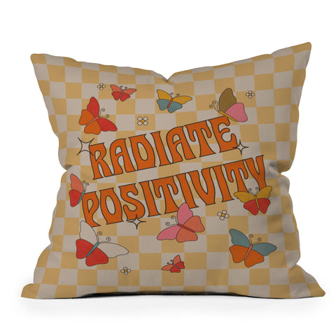 Showmemars Radiate Positivity Butterflies Throw Pillow