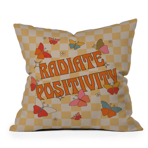 Showmemars Radiate Positivity Butterflies Outdoor Throw Pillow