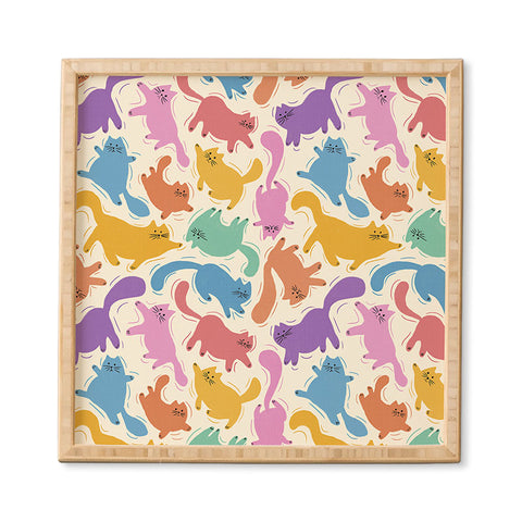 Showmemars Rainbow Cats I Framed Wall Art
