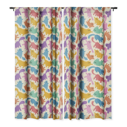 Showmemars Rainbow Cats I Blackout Window Curtain