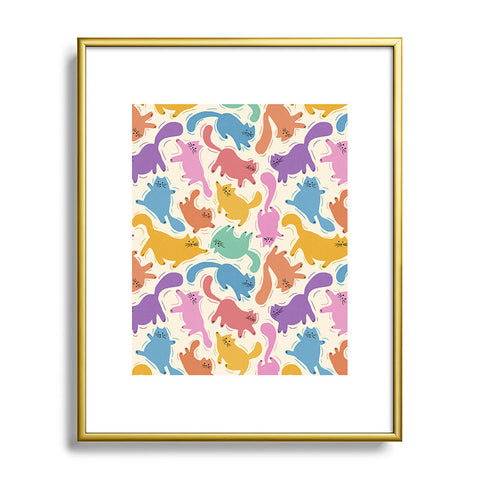 Showmemars Rainbow Cats I Metal Framed Art Print