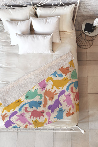 Showmemars Rainbow Cats I Fleece Throw Blanket