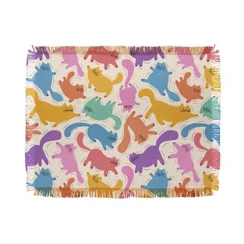 Showmemars Rainbow Cats I Throw Blanket