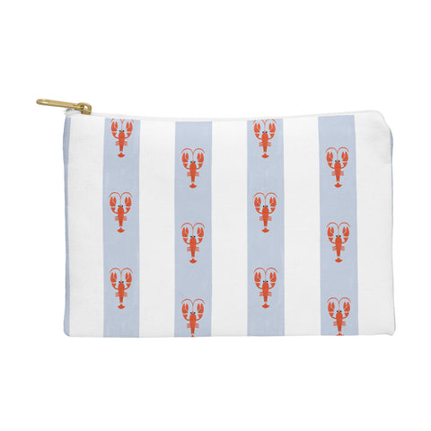 Showmemars Red Lobsters On Blue Stripes Pouch