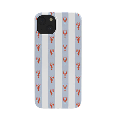 Showmemars Red Lobsters On Blue Stripes Phone Case