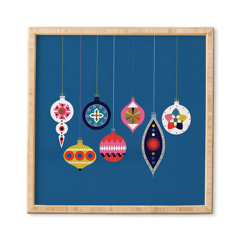 Showmemars Retro Christmas Baubles Framed Wall Art