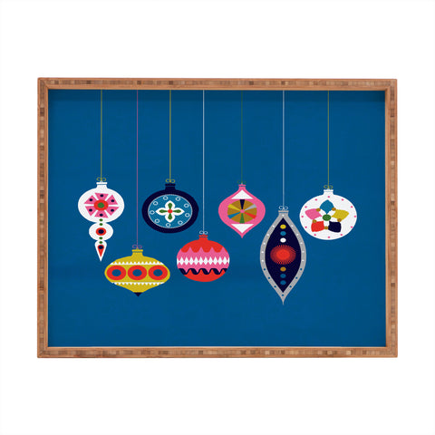 Showmemars Retro Christmas Baubles Rectangular Tray