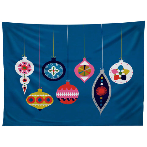 Showmemars Retro Christmas Baubles Tapestry