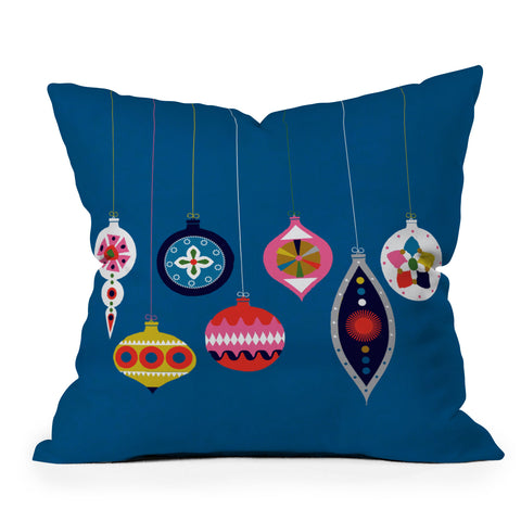Showmemars Retro Christmas Baubles Outdoor Throw Pillow