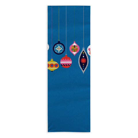 Showmemars Retro Christmas Baubles Yoga Towel