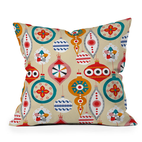 Showmemars Retro christmas ornaments pattern Outdoor Throw Pillow