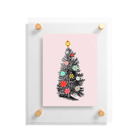 Showmemars Retro Christmas tree no2 Floating Acrylic Print