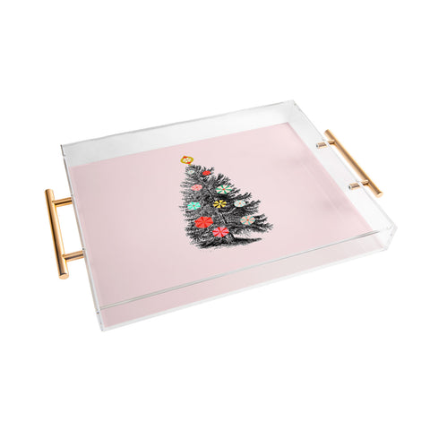 Showmemars Retro Christmas tree no2 Acrylic Tray