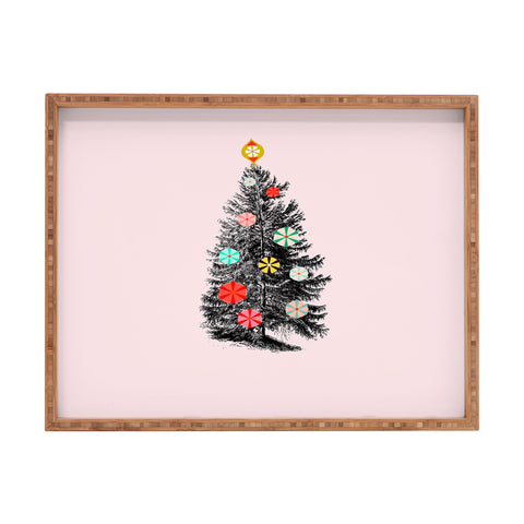 Showmemars Retro Christmas tree no2 Rectangular Tray