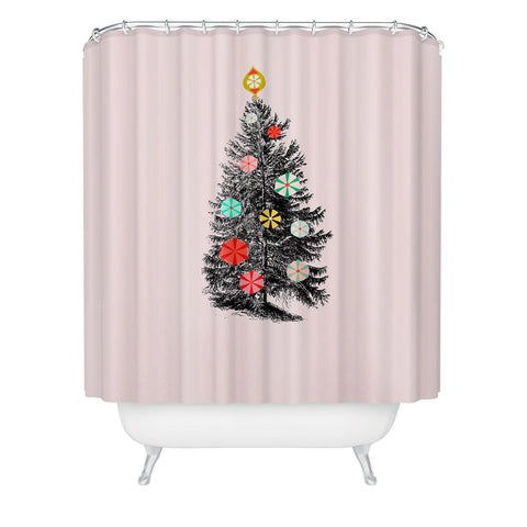 Showmemars Retro Christmas tree no2 Shower Curtain