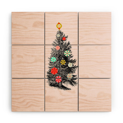 Showmemars Retro Christmas tree no2 Wood Wall Mural