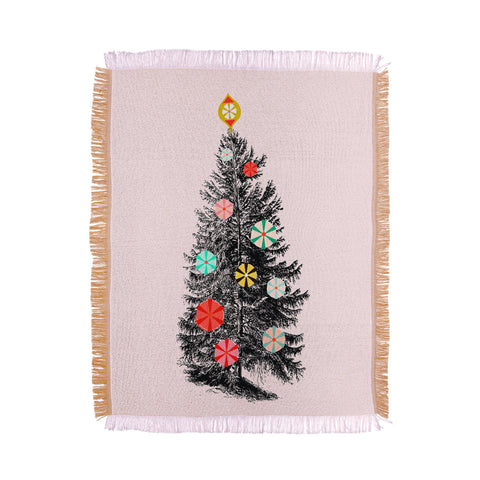 Showmemars Retro Christmas tree no2 Throw Blanket