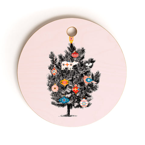Showmemars Retro Christmas tree no3 Cutting Board Round