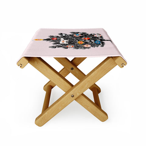 Showmemars Retro Christmas tree no3 Folding Stool