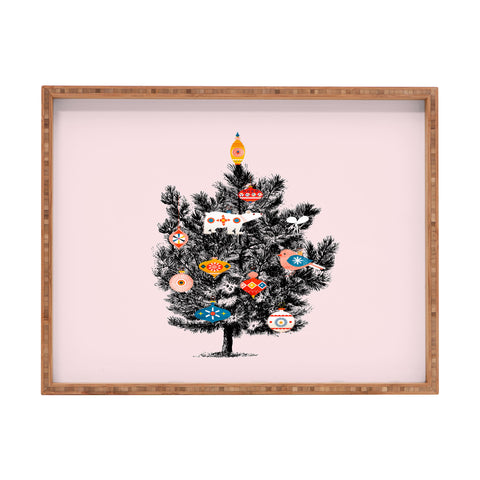 Showmemars Retro Christmas tree no3 Rectangular Tray