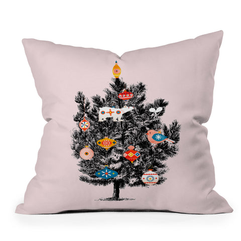 Showmemars Retro Christmas tree no3 Outdoor Throw Pillow
