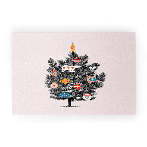 Showmemars Retro Christmas tree no3 Welcome Mat