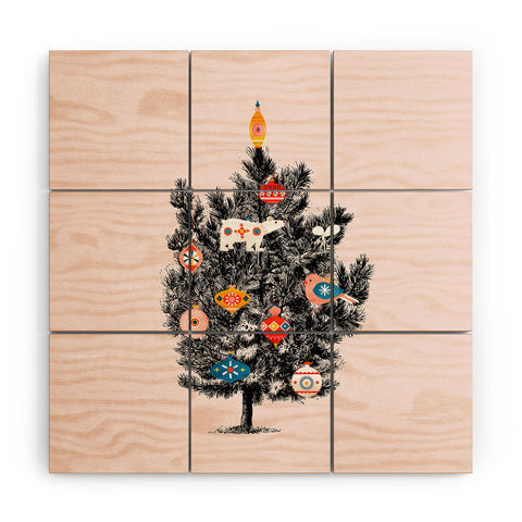 Showmemars Retro Christmas tree no3 Wood Wall Mural