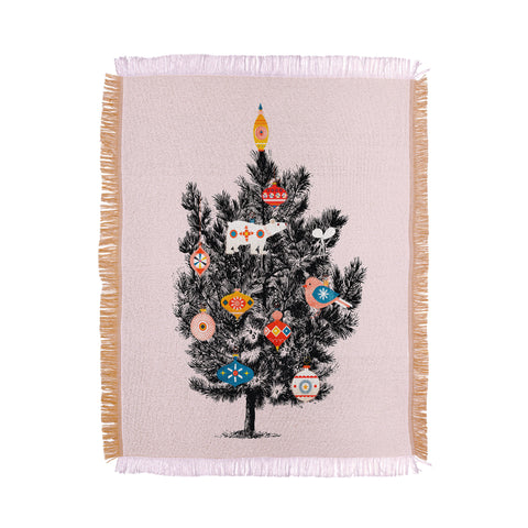 Showmemars Retro Christmas tree no3 Throw Blanket