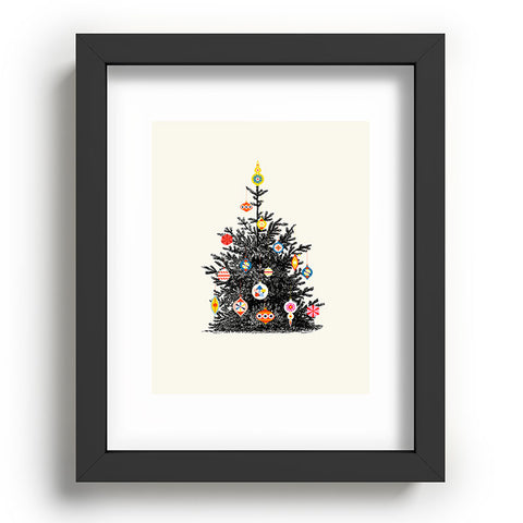 Showmemars Retro Decorated Christmas Tree Recessed Framing Rectangle