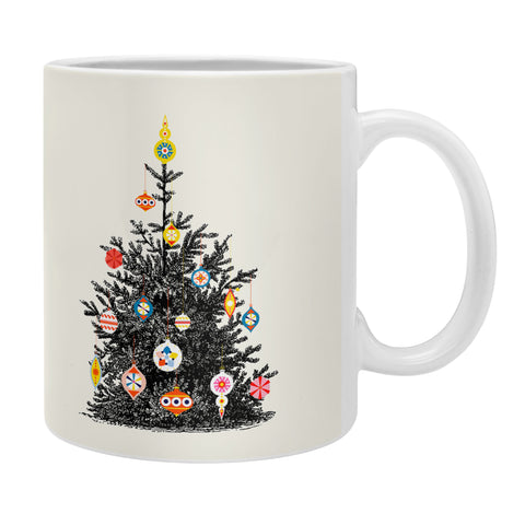 Showmemars Retro Decorated Christmas Tree Coffee Mug