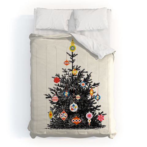 Showmemars Retro Decorated Christmas Tree Comforter