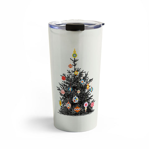 Showmemars Retro Decorated Christmas Tree Travel Mug