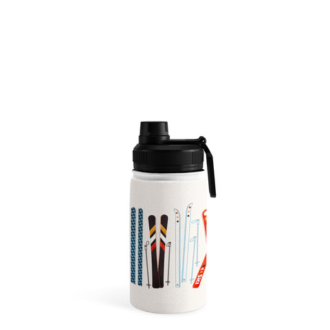 Showmemars Retro Ski Illustration Water Bottle