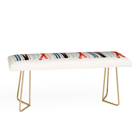 Showmemars Retro Ski Illustration Bench