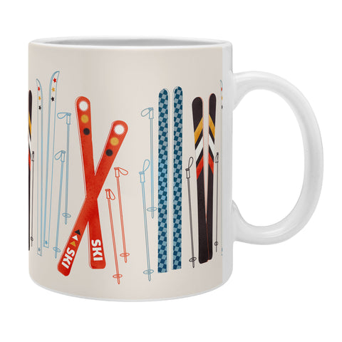 Showmemars Retro Ski Illustration Coffee Mug