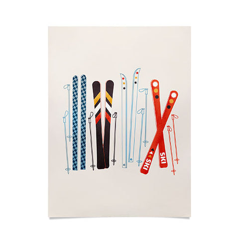 Showmemars Retro Ski Illustration Poster