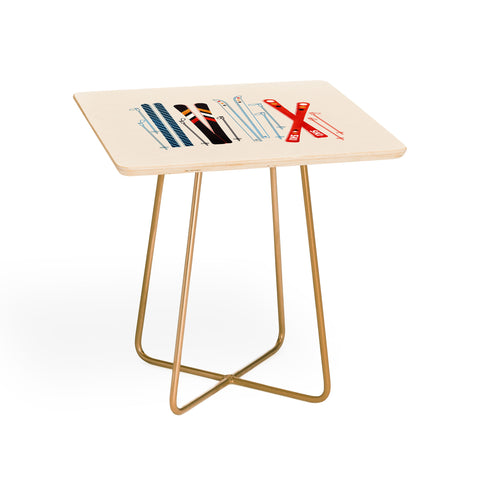 Showmemars Retro Ski Illustration Side Table