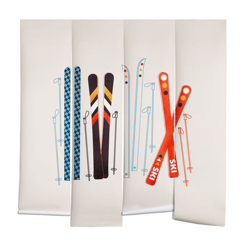 Showmemars Retro Ski Illustration Wall Mural