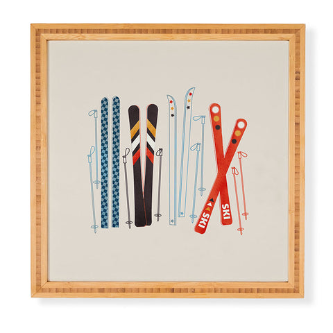Showmemars Retro Ski Illustration Framed Wall Art