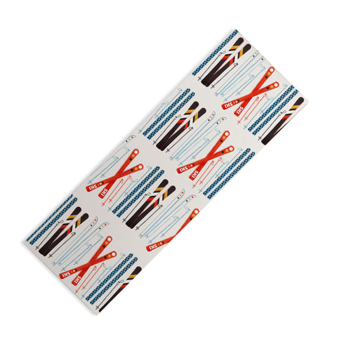 Showmemars Retro Ski Illustration Yoga Mat