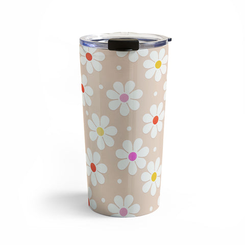 Showmemars Seventies Daisies Pattern Travel Mug