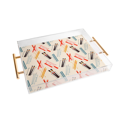 Showmemars Ski time pattern Acrylic Tray