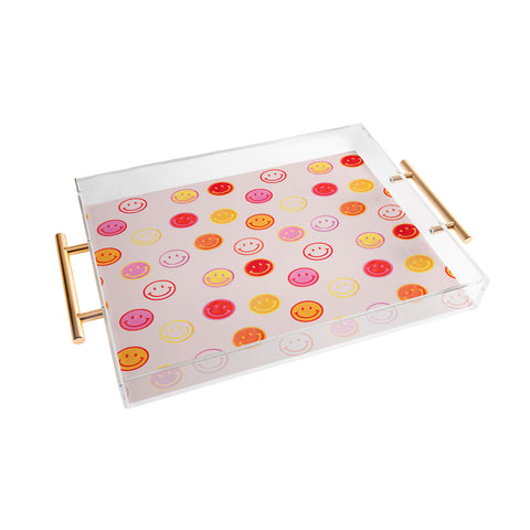 Showmemars Smiling Faces Pattern Acrylic Tray