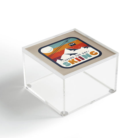 Showmemars Spend The Day SkiingSki Badge Acrylic Box
